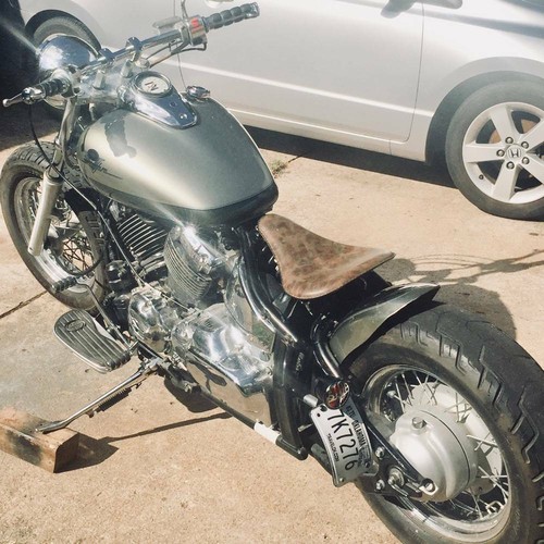 Retro brown motorcycle solo - brown,
